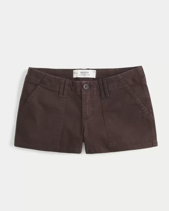 Low-Rise Shortie-Shorts aus Twill Low-Rise Shortie-Shorts aus Twill