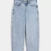 Low-Rise Tapered Baggy Jeans in heller Waschung Low-Rise Tapered Baggy Jeans in heller Waschung