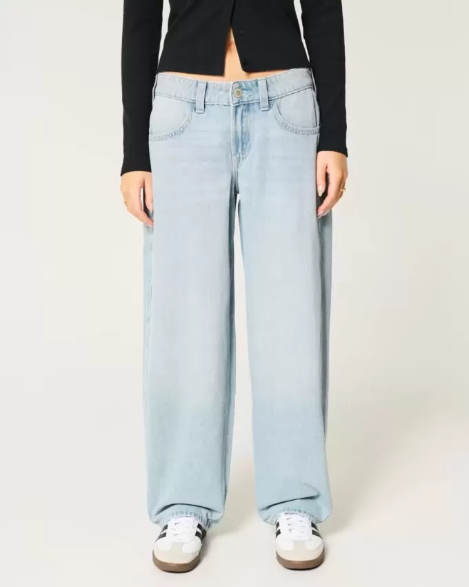 Low-Rise Tapered Baggy Jeans mit mittlerer Waschung Low-Rise Tapered Baggy Jeans mit mittlerer Waschung