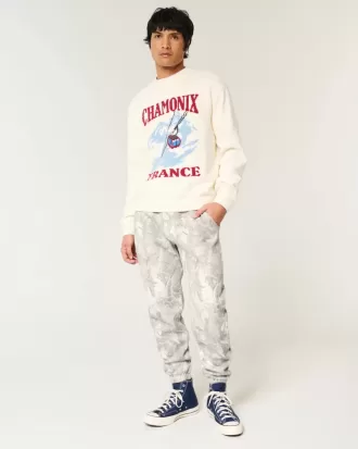 Lässige Fleece-Jogginghose mit Camouflage-Muster