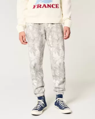 Lässige Fleece-Jogginghose mit Camouflage-Muster