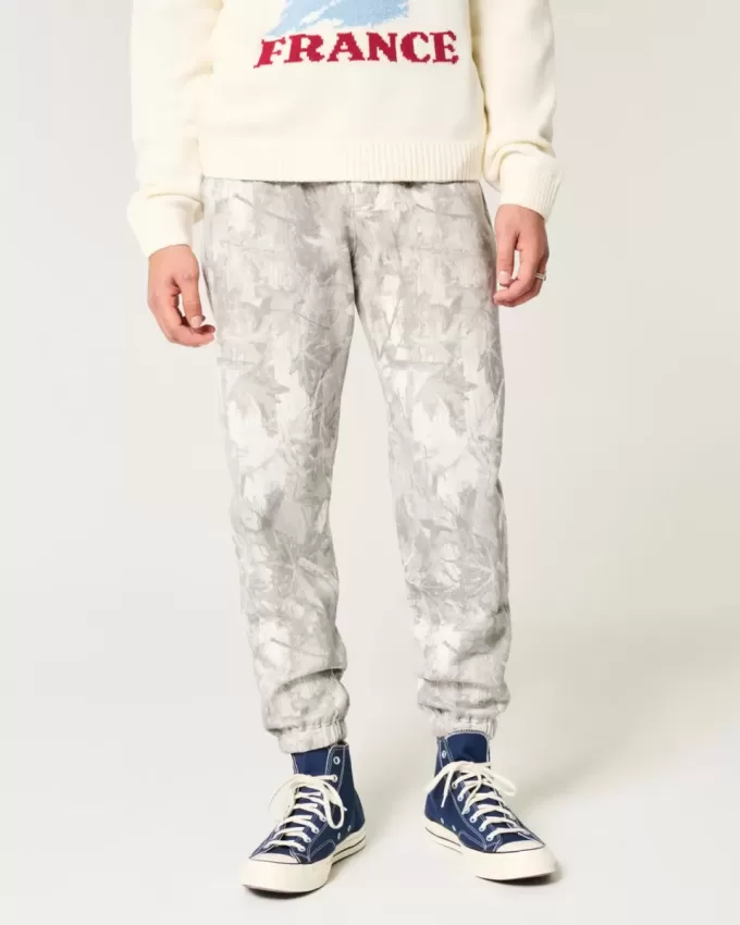 Lässige Fleece-Jogginghose mit Camouflage-Muster
