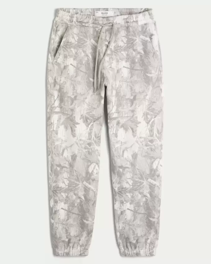 Lässige Fleece-Jogginghose mit Camouflage-Muster