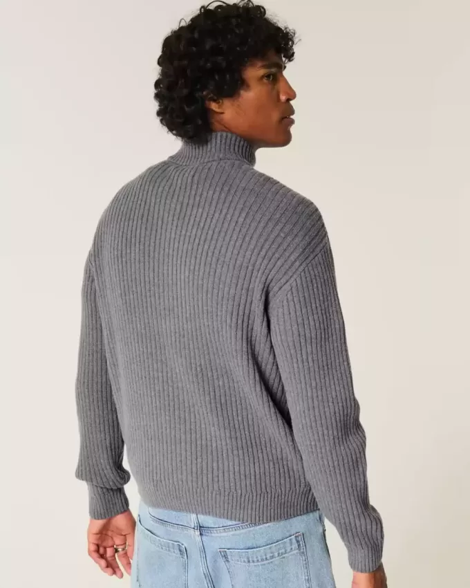 Lässiger Pullover mit Grafik und Reißverschluss