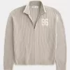 Lässiger Pullover mit Reißverschluss und Zahlengrafik