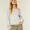 Lässiger schulterfreier Pullover