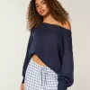 Lässiger schulterfreier Pullover