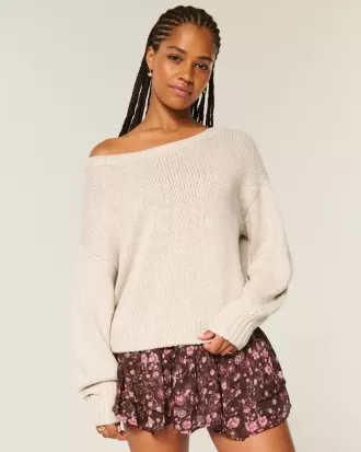 Lässiger schulterfreier Pullover