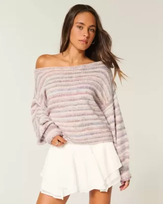 Lässiger schulterfreier Pullover