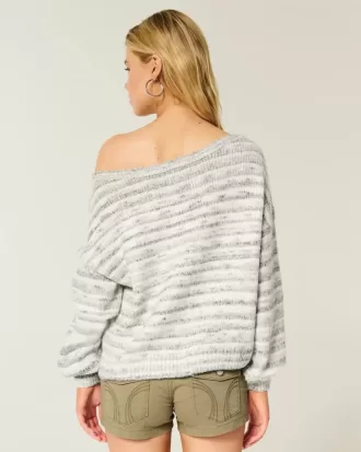 Lässiger schulterfreier Pullover