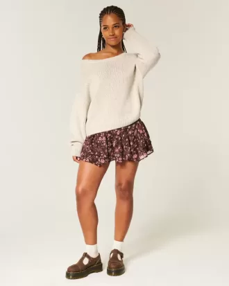 Lässiger schulterfreier Pullover