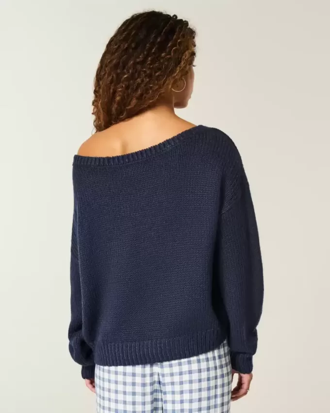 Lässiger schulterfreier Pullover