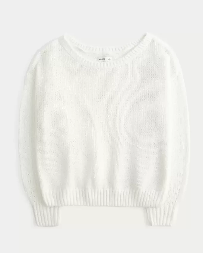 Lässiger schulterfreier Pullover