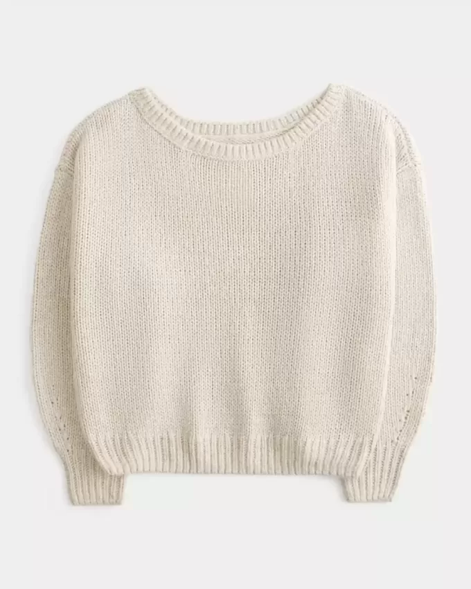 Lässiger schulterfreier Pullover