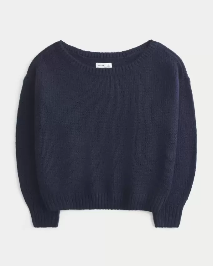Lässiger schulterfreier Pullover