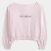 Lässiges, schulterfreies Sweatshirt mit Los Angeles-Grafik Lässiges, schulterfreies Sweatshirt mit Los Angeles-Grafik