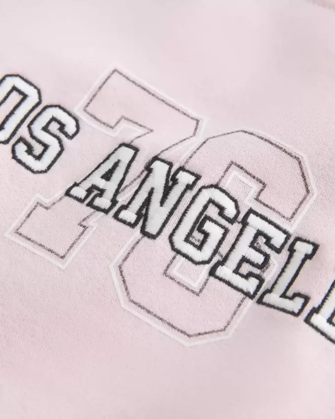 Lässiges, schulterfreies Sweatshirt mit Los Angeles-Grafik Lässiges, schulterfreies Sweatshirt mit Los Angeles-Grafik