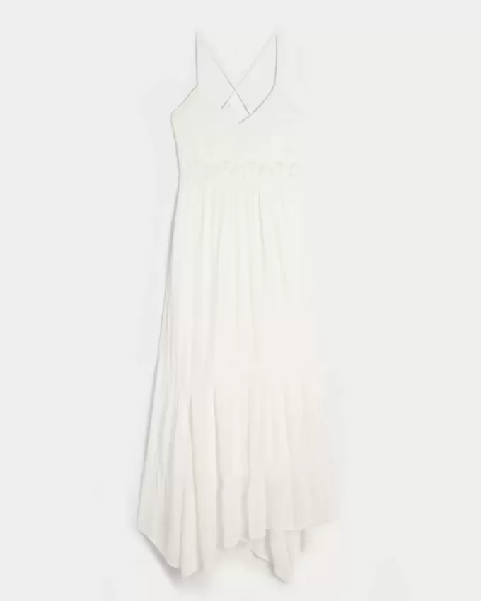 Maxikleid im Häkelstil aus gemischtem Stoff Maxikleid im Häkelstil aus gemischtem Stoff