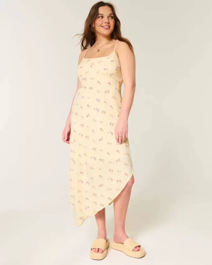 Midikleid mit asymmetrischem Saum