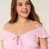 Midikleid mit Flatterärmeln und Doppelschnürung