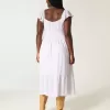 Midikleid mit Flatterärmeln und Doppelschnürung