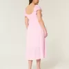 Midikleid mit Flatterärmeln und Doppelschnürung