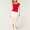 Midirock aus Spitze mit asymmetrischem Saum