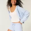 Mini-Fleece-Shorts mit Spitzengrafik Mini-Fleece-Shorts mit Spitzengrafik