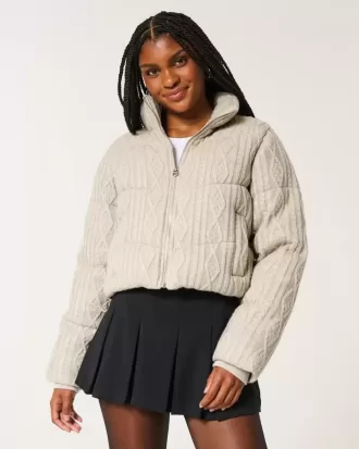 Mini-Pufferjacke aus Strick