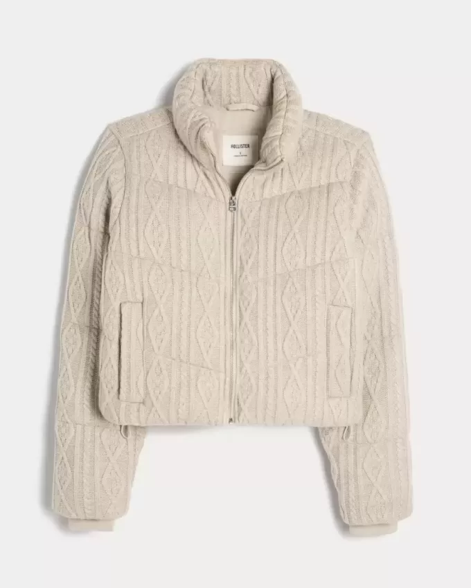 Mini-Pufferjacke aus Strick