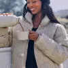 Mini-Pufferjacke aus Strick