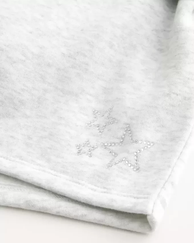 Mini-Shorts aus Fleece mit Sterngrafik Mini-Shorts aus Fleece mit Sterngrafik