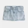 Mini-Skort aus hell gewaschenem Denim
