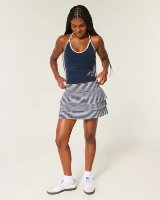 Mini-Skort aus Rüschenstrick