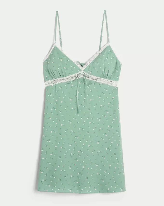 Mini-Slipkleid mit Spitzendetail