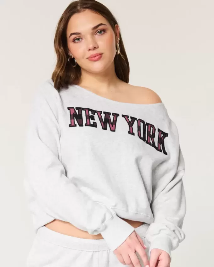 Mini-Sweatshirt mit New York-Grafik Mini-Sweatshirt mit New York-Grafik