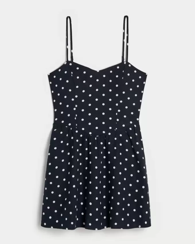 Minikleid aus Leinenmischung mit offenem Rücken