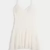 Minikleid mit asymmetrischem Spitzensaum