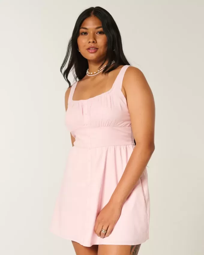 Minikleid mit Knopfleiste vorne