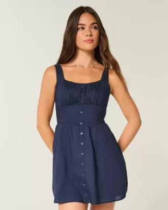 Minikleid mit Knopfleiste vorne