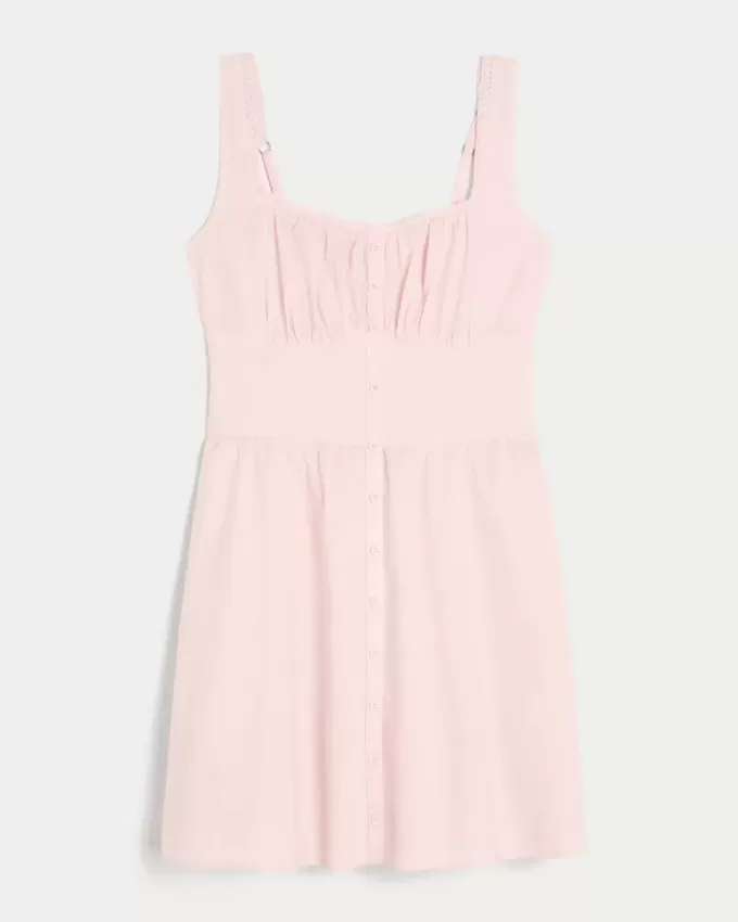 Minikleid mit Knopfleiste vorne