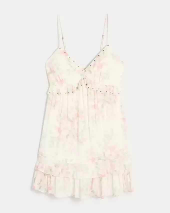 Minikleid mit Rüschen und Nieten