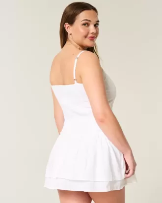 Minikleid mit Spitzenbesatz