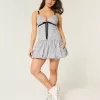 Minikleid mit V-Ausschnitt und Bubble-Muster