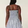 Minikleid mit V-Ausschnitt und Bubble-Muster
