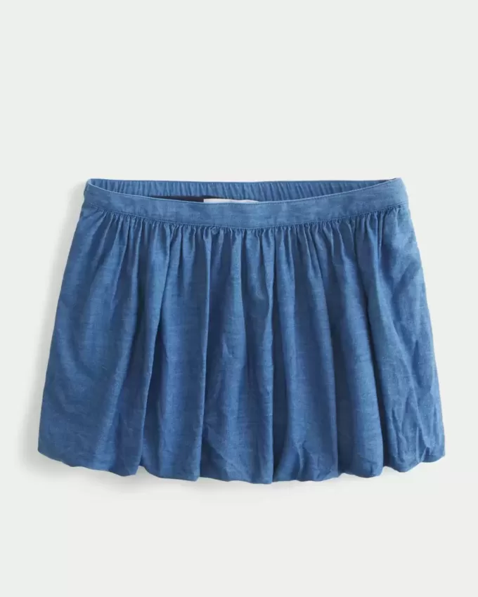 Minirock aus Denim mit Blasenmuster Minirock aus Denim mit Blasenmuster