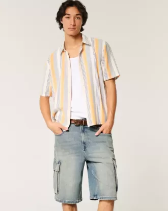 Mittel gewaschene Super Baggy-Cargo-Shorts aus Denim