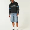 Mittel gewaschene Super Baggy-Cargo-Shorts aus Denim Mittel gewaschene Super Baggy-Cargo-Shorts aus Denim