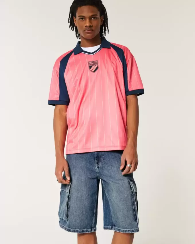 Mittel gewaschene Super Baggy-Cargo-Shorts aus Denim Mittel gewaschene Super Baggy-Cargo-Shorts aus Denim