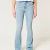 Mittelhohe Bootcut-Jeans in heller Waschung Mittelhohe Bootcut-Jeans in heller Waschung